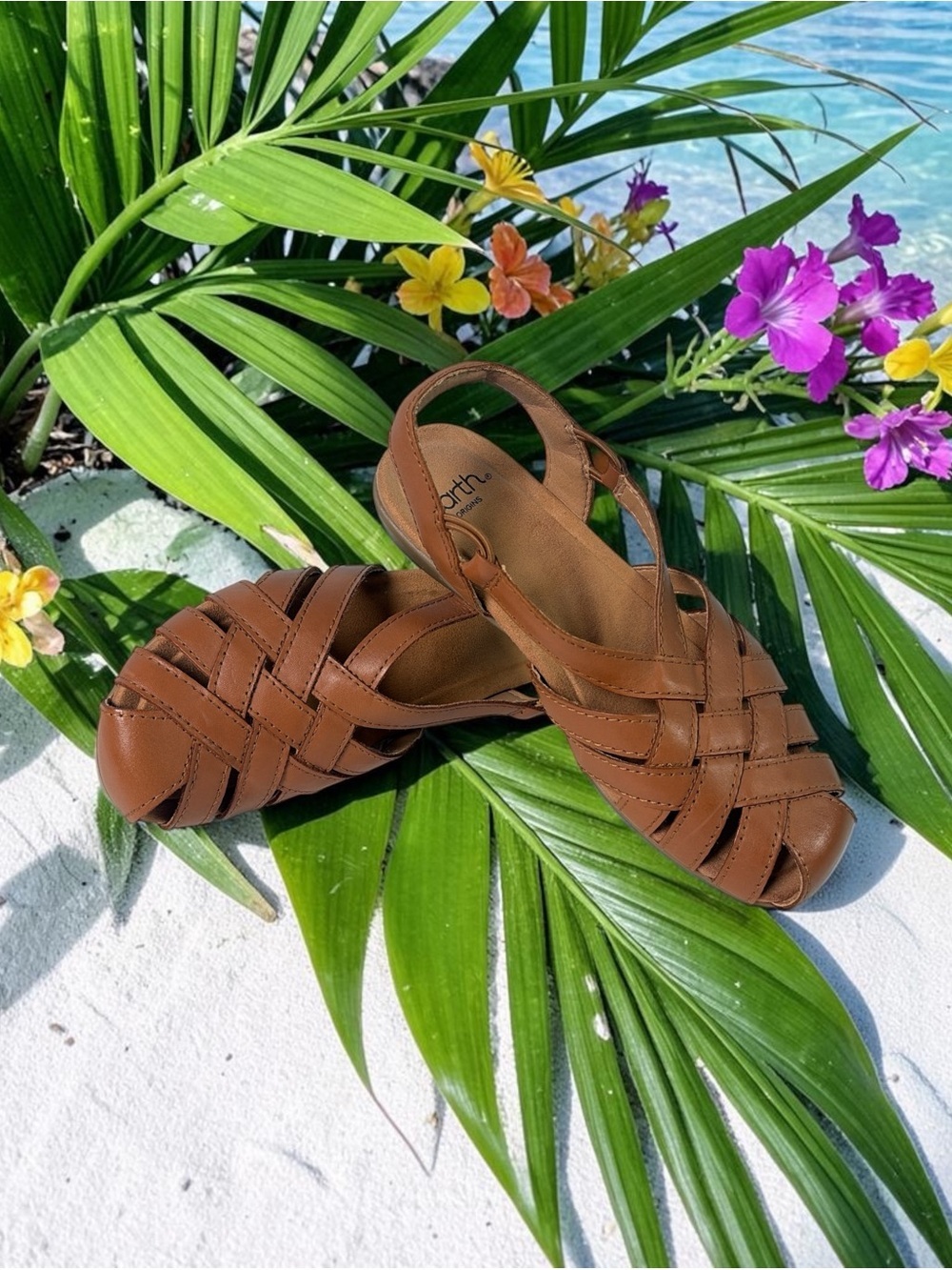Earth Origins Women’s Leather Fisherman Sandals Berri Alpaca Sz 5M